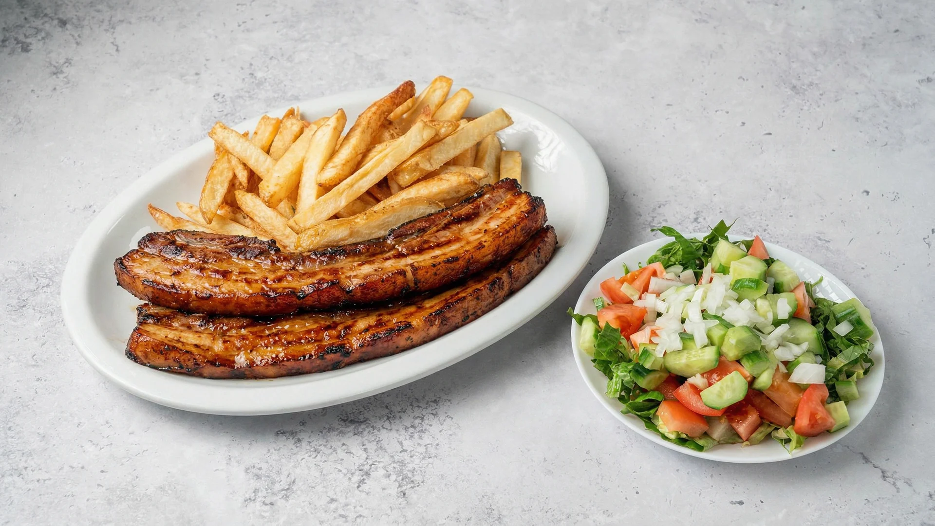 Pork Belly Strips (Ftana) – authentic Cypriot dish at I Xrisi Smila, Larnaca
