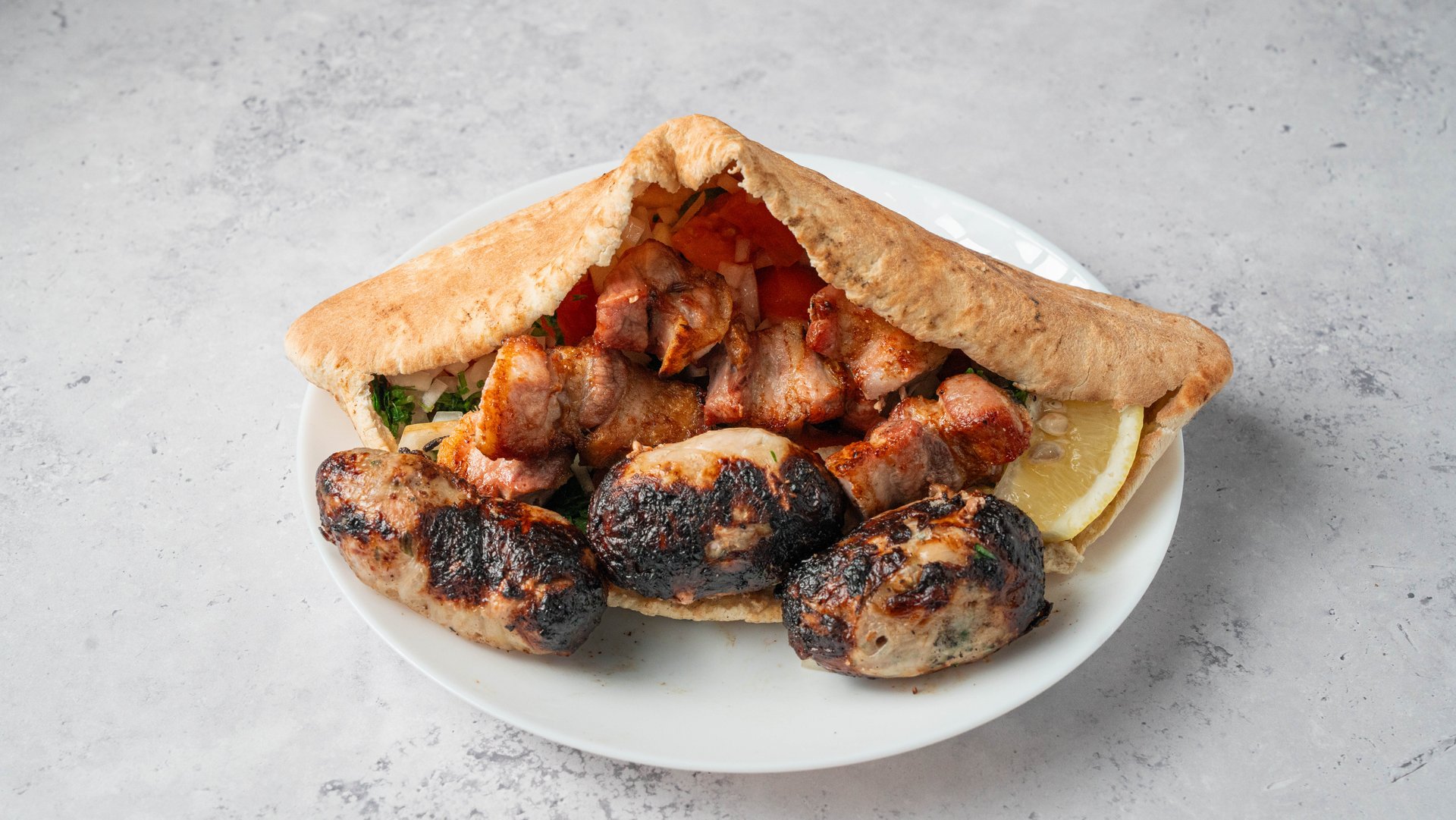 Mixed Souvlaki and Sheftalia – authentic Cypriot dish at I Xrisi Smila, Larnaca