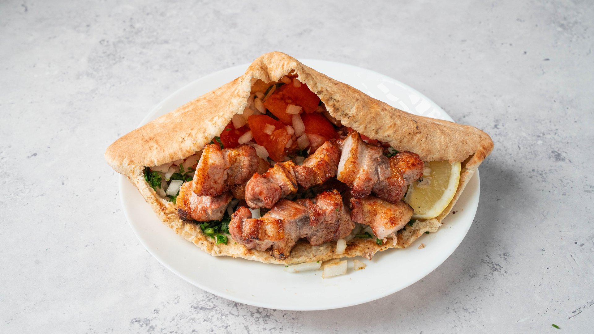 Pork Bacon Souvlaki (Μπέικον) – authentic Cypriot dish at I Xrisi Smila, Larnaca